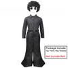 Kids Boys Retro 70s Disco Sequins Singer Model Show Top Pants Wig Set Children Halloween Cosplay Costumes Role Play Outfit