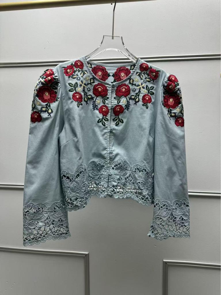 2026 French Niche Spring/Summer 3D Floral Lace Ruffle Top & High-Waist Skirt