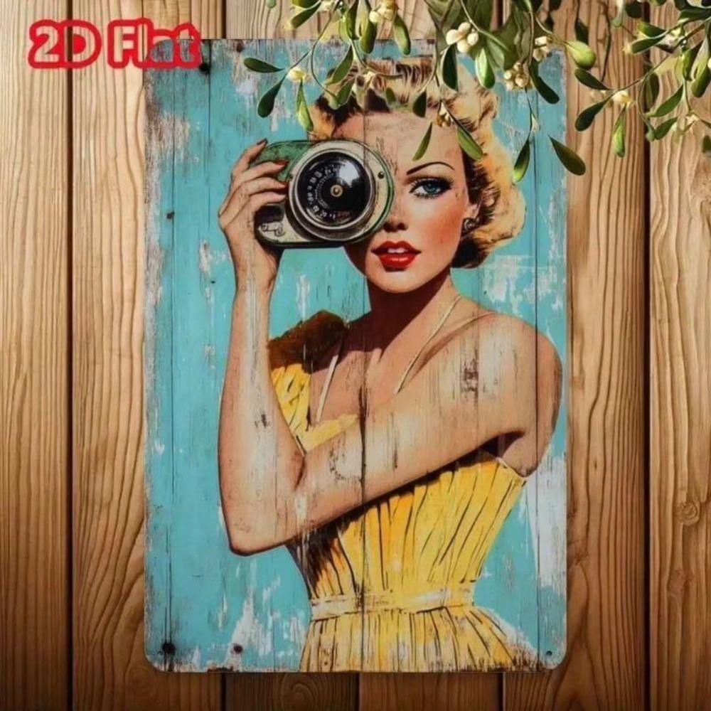 Retro Metal Tin Sign Art, Vintage Wall Decor for Living Room Garage 20x30cm