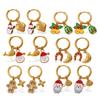 18K Gold Plated DIY Lebkuchenmann Ohrringe - Festliche Weihnachts Kollektion