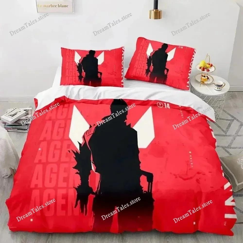 Game Valorant Neon Bedding Set Boys Girls Twin Queen Size Duvet Cover Pillowcase Bed Kids Adult Fashion Home Textileextile741