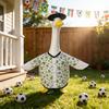 Fußball-Gans-Outfit für 23 Zoll Porzellan-Gans-Statue Fußball-Spieltag Gans Kleidung und Hut Set für Außenbereich Terrasse Rasen Hof Dekoration