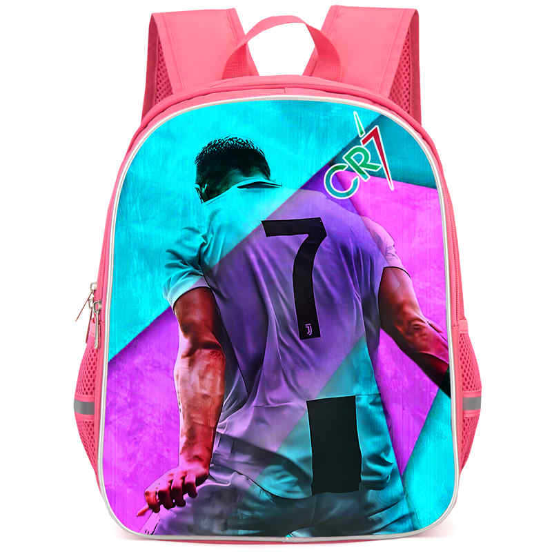 Cr7 Rucksack Hochauflösender Druck Große Kapazität Multifunktion Reißverschluss Oxford Rückenschutz Leichter Rucksack