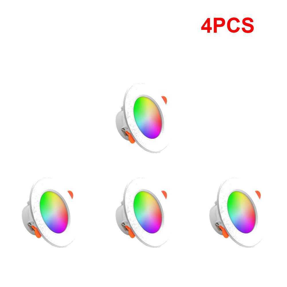 1-10PCS Smart Downlight Bluetooth Colorfull LED Lamp Bulb Recessed Round Light Smart Home Luminaire RGBCW/CCT Dimmable 10W