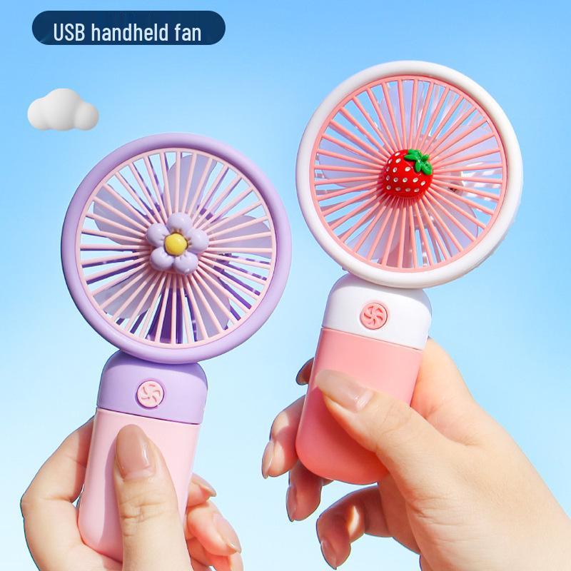Mini Handheld USB Fan: Fruit & Flower Design, Portable Desktop Souvenir Gift Carrot Handheld Fan