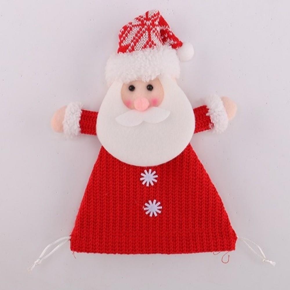 Snowman Christmas Doll Bag Knitted Xmas Drawstring Bag Christmas Candy Bag  Home Decoration