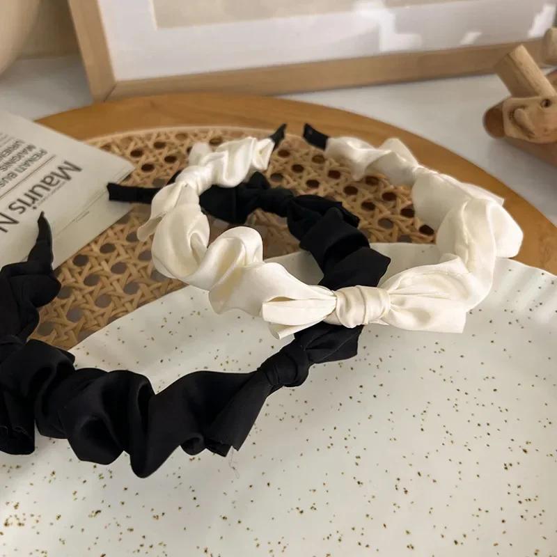 Bowknot Headbands Korean Hair Hoop Hair Bands for Women Sweet Girls Solid Color Headband Hair Accessories Headwear