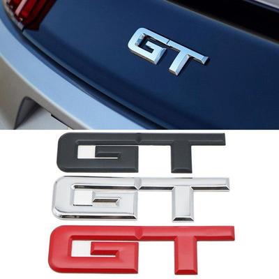 3d Metal Car Logo Gt Sticker for Mustang Auto Rear Trunk Tailgate Letters Font Car Rear Trunk Body Emblem Stickers