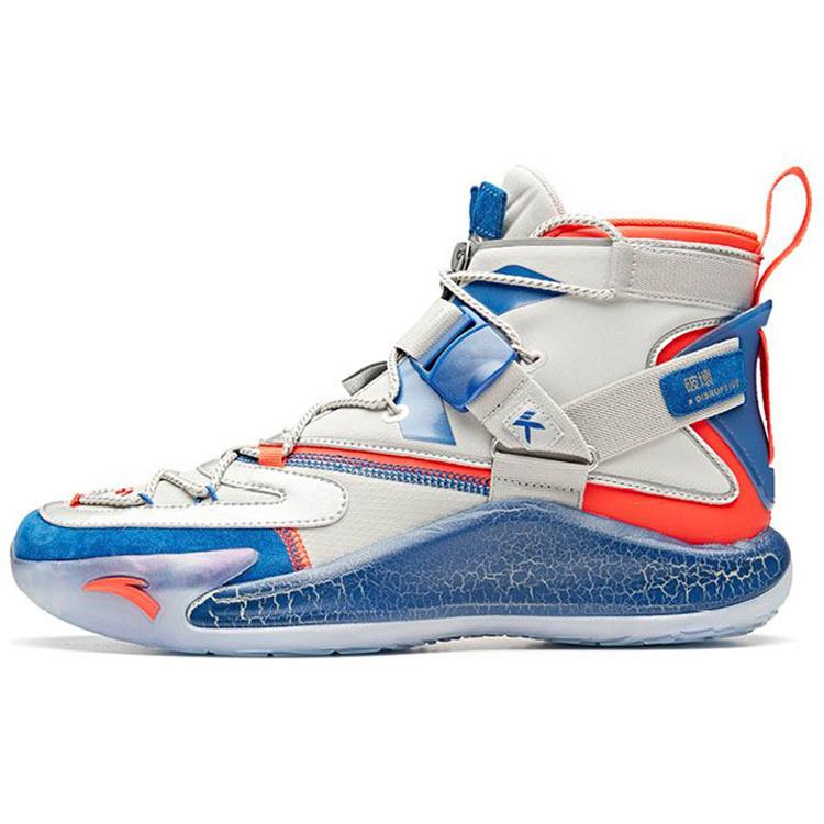 

New Anta KT5 Thompson Non slip Lightweight High Top Basketball Shoes Men s White Blue 11941102-7 42.5