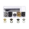 Wolfride Double-Sided Eyelet Eyelet Punch Set 6mm Leather Craft 4 Colors 120 Pairs Snap Button Leather Brass Eyelet Ball Caulk Washer DIY Supplies