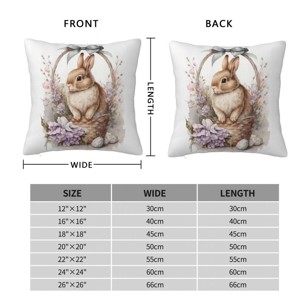 Cute Easter Rabbit Pillow Cover Eggs Cute Funny Pillow Case For Sofa Bedroom Home Decor Cushion Cover Square Pillowcases