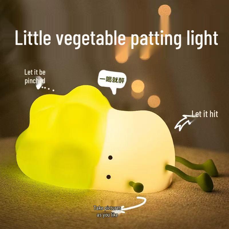 

Силиконовый ночник в виде овоща: Снотворное, Помощник для кормления ребенка, Держатель для телефона, Подарок Warm Light + Charging Cable