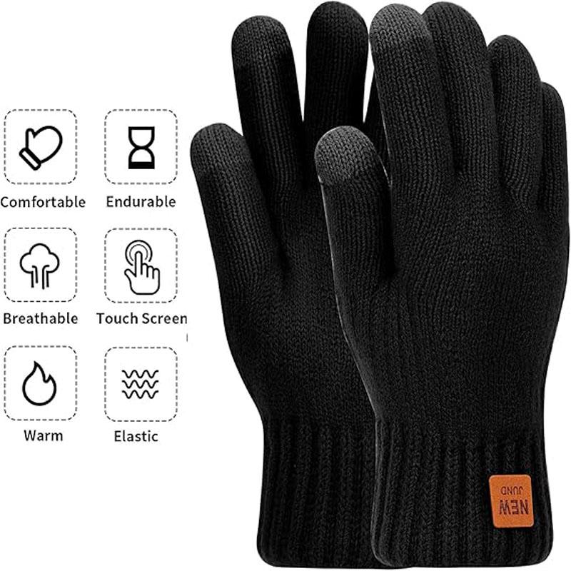 Winter Gloves for Women Ladies Men Thermal Touch Screen Gloves with Fleece Lining Soft Warm Knit Gloves for Running Ski