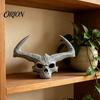 Creepy Skull Decoration 3D Printed Giant Figurine, Gothic Flame Decor Statue, Halloween Party Sculpture for Home