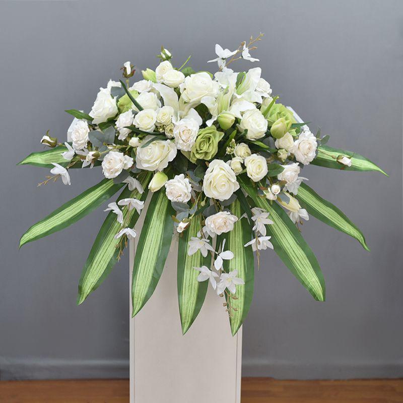 Luxury Business Podium Stand with Artificial Flower Decoration: Perfect for Speeches or Kindergarten Events