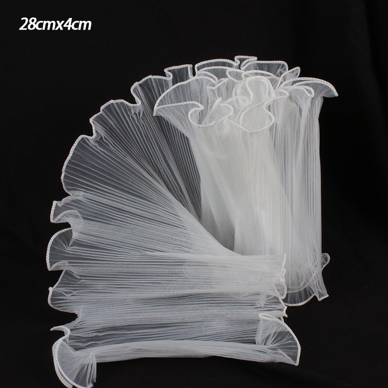 petite28X400cm Flower Wrapping Paper Pearl Packaging Material Supplies Wave Yarn Lace Mesh Florist Bouquet Party Valentine Gift