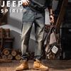 JEEP SPIRIT Men's Retro Straight Fit Stretch Jeans