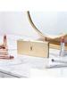YSL Women's Golden Storage Case with Built-in Mirror, Portable for Easy Touch-ups