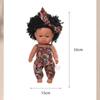 33cm Full Silicone Body Reborn Baby Doll Toys Dark Black Brown Skin Optional Rebirth Doll Lifelike Curly Hair Newborn Doll for Kids Birthday Xmas Gift