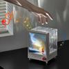 Yousheng Aurora Projector Night Light with Bluetooth-compatible Speaker Color Changing LED Wave Effect Night Light Rechargeable Bedside Lamp