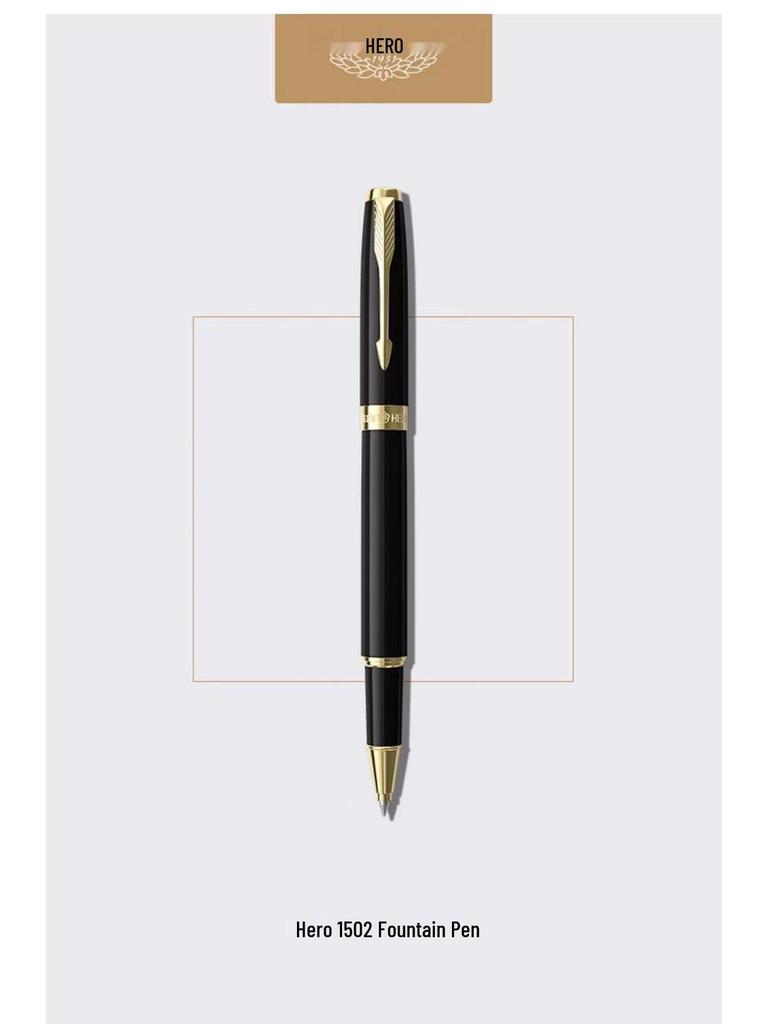 Hero 1502 Beaded Fountain Pen - Premium Metal Barrel, Ideal for Corporate Gifts & Office Meetings, Engravable.