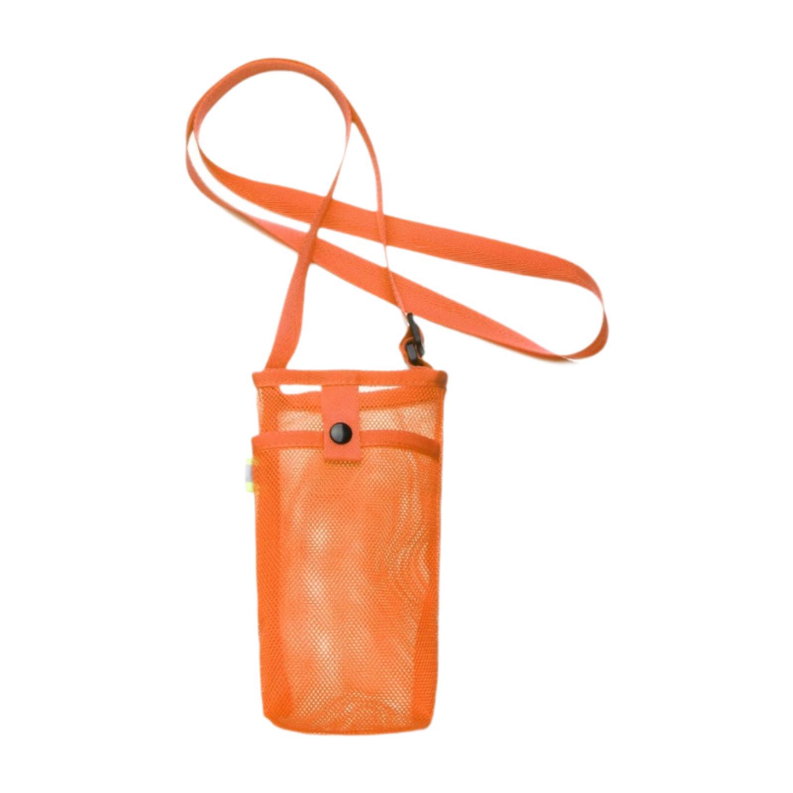 Water Bottle Holder Water Bottle Carrier Mesh Water Bottle Sleeve Water Bottle Beach Bottle Bag for Cycling Walking Gym оранжевый