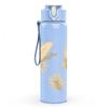 1PC Dry Beige Pampas Grass Bouquet Print 750ml Color Plastic Sports Water Bottle Leakproof Flip Straw Lid Suitable for Sports Office Home Use