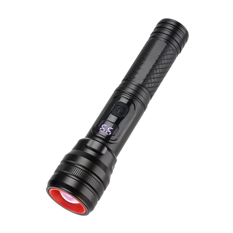 High Power Spotlight Long Range LED Flashlight Built-in 18650 Battery Aluminum Alloy With Tail Magnet For Cycling Camping
