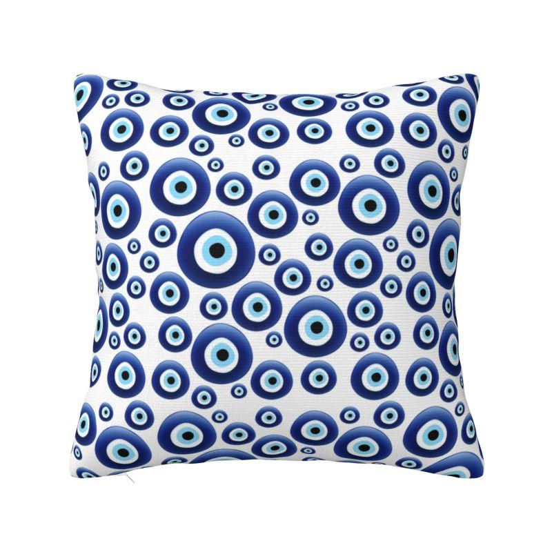 Custom Mediterranean Evil Eye Luxury Pillow Cover Home Decorative Turkish Amulet Culture Cushions for Sofa