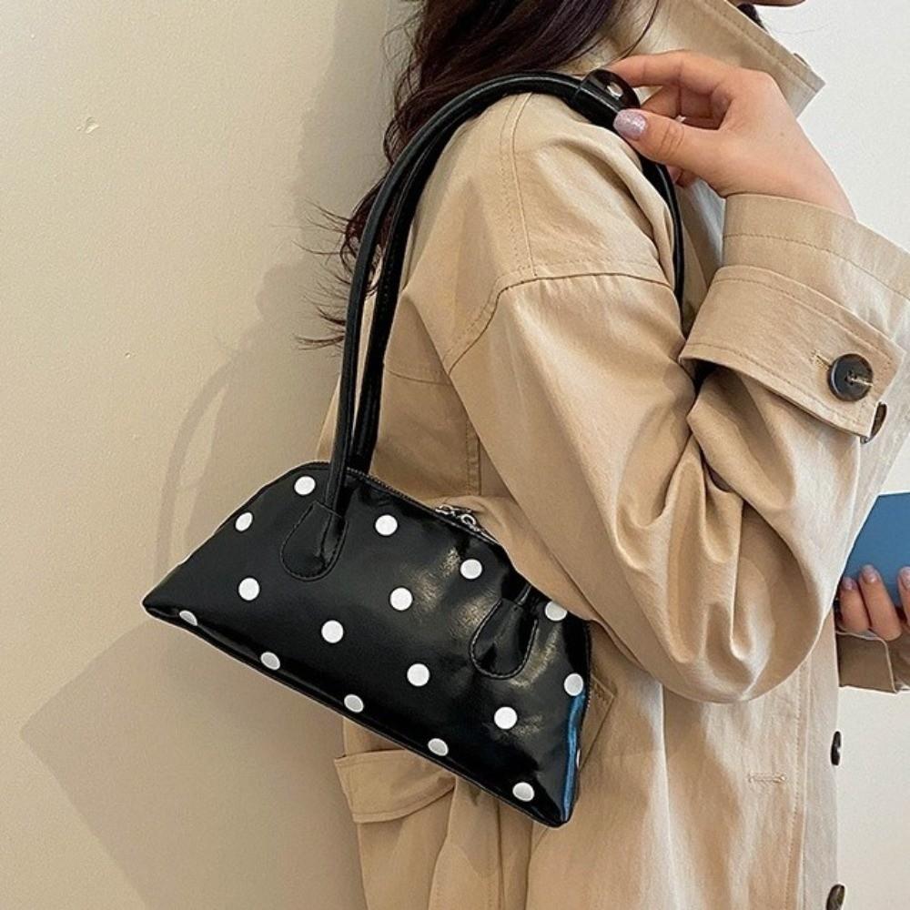 Sac à bandoulière à pois léger Sac de trajet doux Sac en cuir sous le bras Y2K Travail