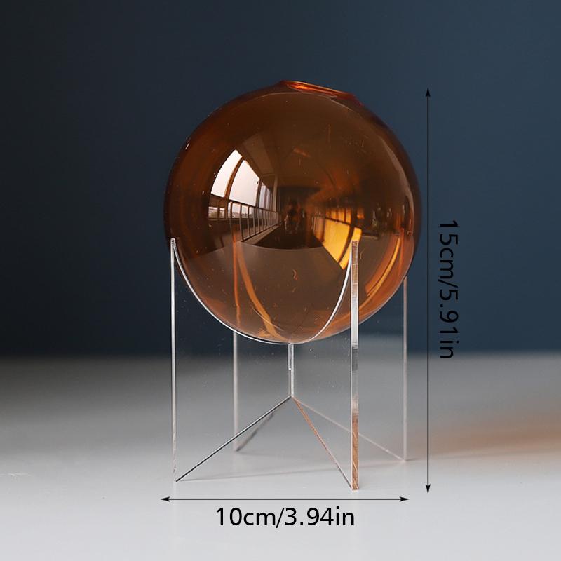 1 Set Ball Shape Vase Modern Ball Flower Vase Nordic Plastic Vase Transparent Acrylic Glass Vase Unique 13 Styles