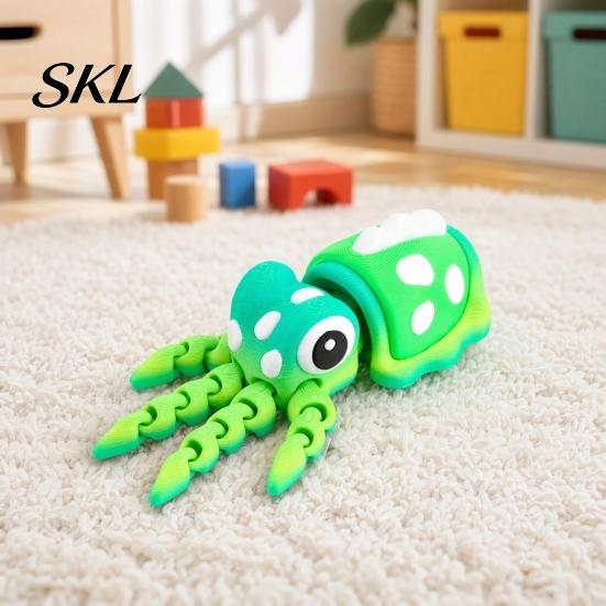 Colorful Desktop Figurine 3D Printed Animal Figures, Articulated Flexible Squid Model Sensory Stress Relief Fidget Toy Toy, Collectible Ocean