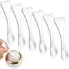 Aswewamt 6Pcs Mini Metal Makeup Spatula Facial Massage Scoop Heart-shaped Skincare Spatula Silver Cream Dig Beauty Spoons Reusable Cosmetic
