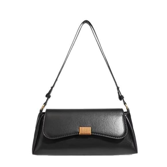 Spring And Summer Niche Black Simple Underarm Baguette Bag Women'S Premium Super Fire Shoulder Messenger Bag Small Bag