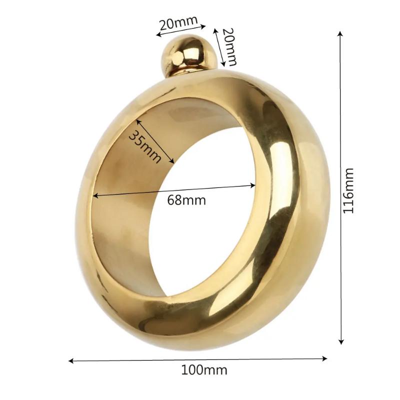 3,5 oz Doplňky k nápojovému sklu na whisky, vodku, alkohol, kulatá elegantní placatka, náramek, elegantní náramek ve tvaru láhve na víno, placatka