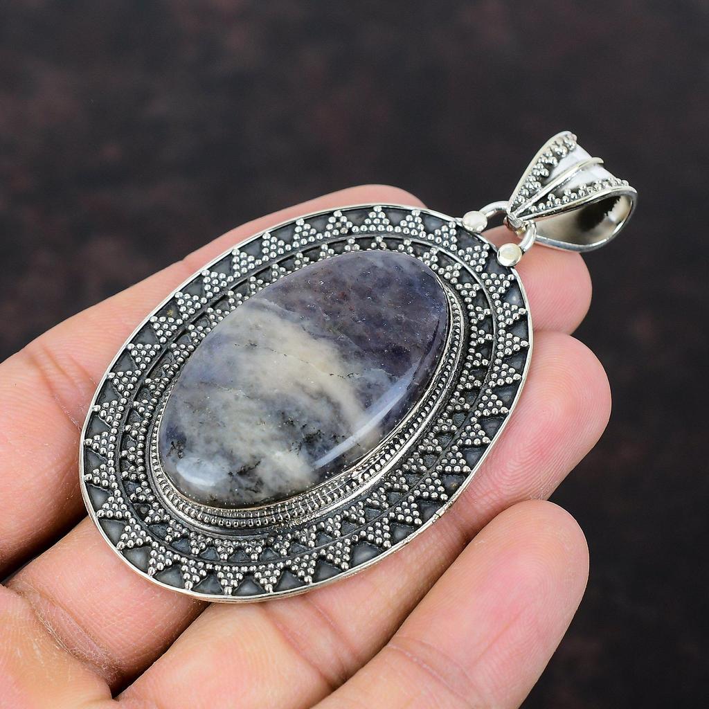 Iolite Sunstone Pendant 925 Sterling Silver Pendant High Quality Gemstone Jewelry Handmade Brand New Pendant Gift For Mother Vintage Jewelry