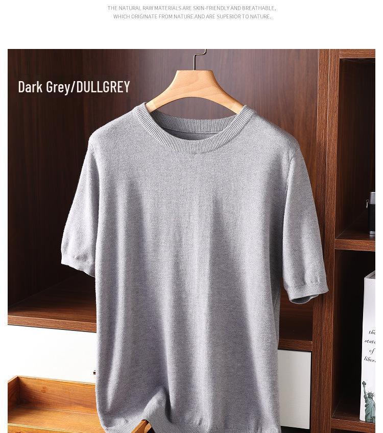 Men's Plus Size Knit Short Sleeve Round Neck Pullover Top