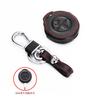 Leather Car Key Case Cover For Mitsubishi Colt Warior Carisma Spacestar Remote Fob Shell Cover 2 Buttons Key Bag Keychain