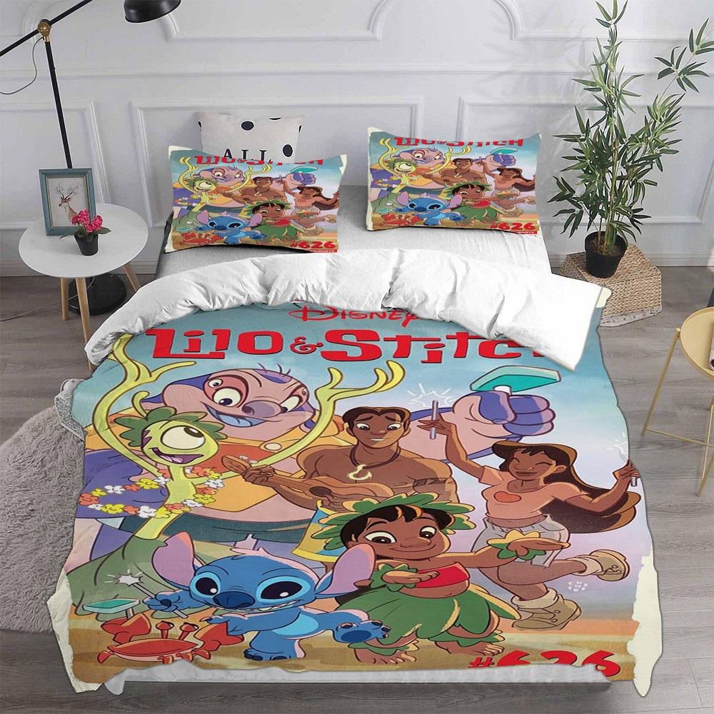 Lilo&Stitch Bedding Sets Cartoon Comforter Quilt Bed Cover Duvet Cover Pillow Case 2-3 Pieces Sets Kids Adult Bedroom Decor