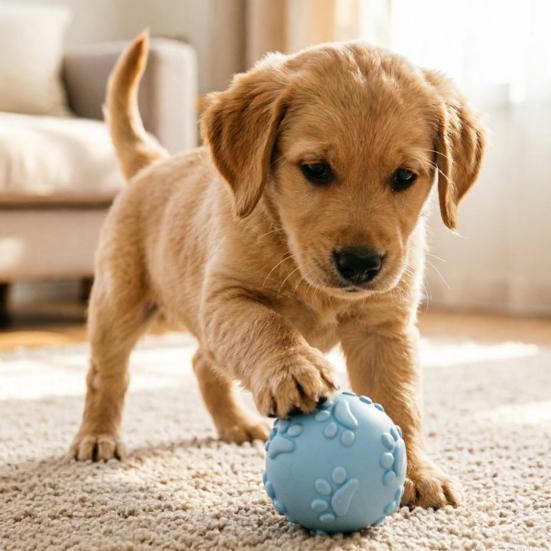 Squeaky Dog Ball Raised Texture Dog Chew Toy Bite-Resistant Puppy Teething Toy for Dogs Teeth Cleaning Boredom Relief