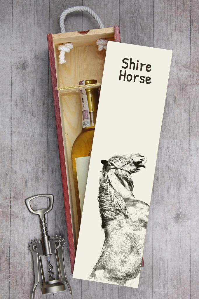 Shire - Wine Box with a Horse, Alcohol Box with Graphics, Personalized Gift Box from the Art-Dog Brand