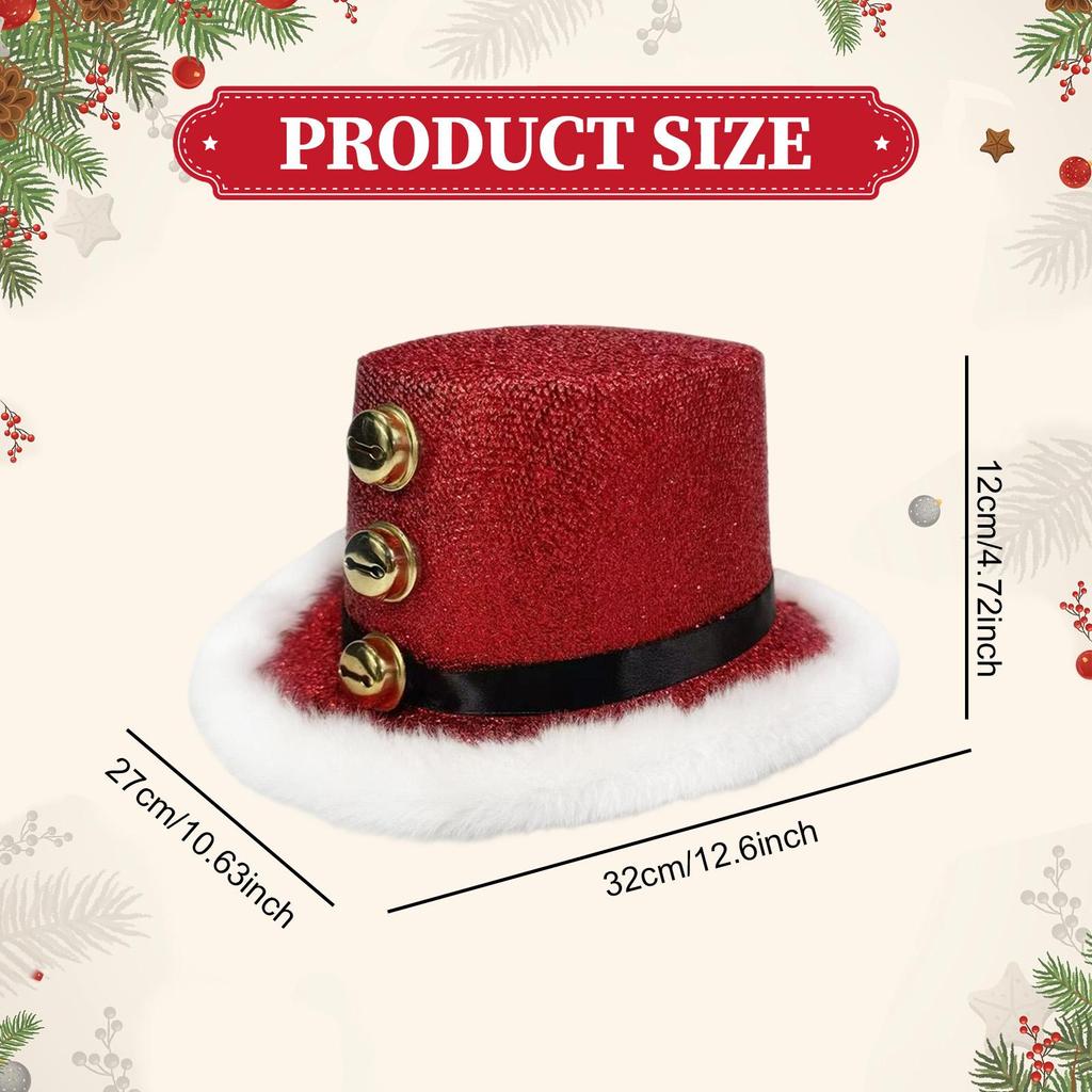 Funny Santa Hat Plush Adult Costume Cap for Christmas Party Photo Prop Snowman Top Hat Dressing Up Celebration