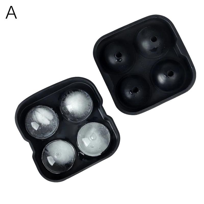 4/6 Grid Silicone Ice Cube and Ball Holder Set - DIY Ice Mold Maker for Whiskey, Cocktails