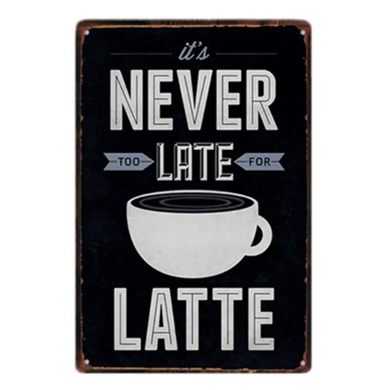 Coffee Menu Plaque Home Bar Cafe Vintage Wall Decor Art Metal Tin Signs Pub Tavern Retro Decorative Plates Metal Poster YJ177