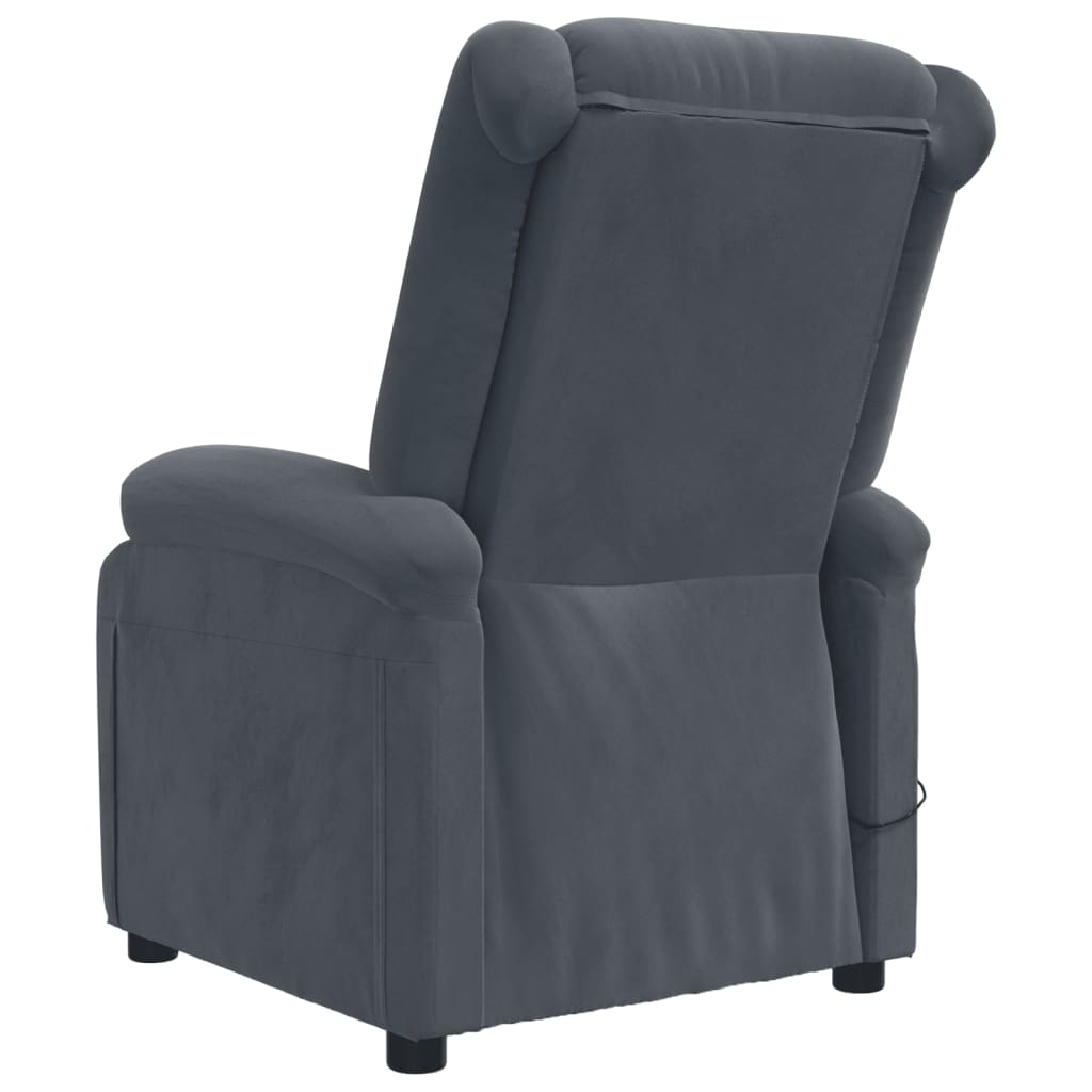 Massage Chair Dark Gray Velvet