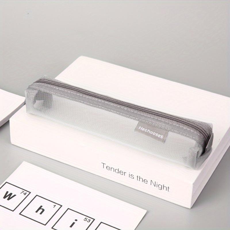 

Минималистичный прозрачный сетчатый пенал - Портативный, компактный органайзер для студентов и экзаменов, 8,89 см x 6,99 см x 1,27 см, белый с застежкой-молнией