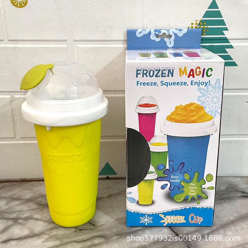 Silicone Slush Cup - Reusable Homemade Slushie Maker, Food-Grade Quick Shake Ice Maker, Summer DIY Cold Drink & Slushie Cup