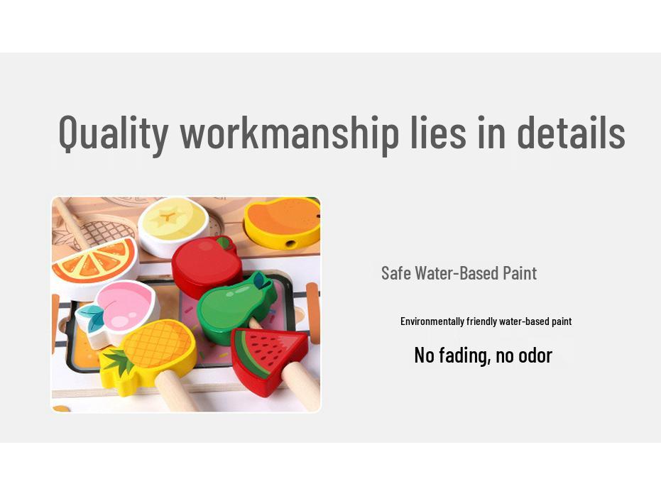 Fruit Tanghulu Toddler Puzzle: Wooden Beading Game for Logical Thinking and Early Education