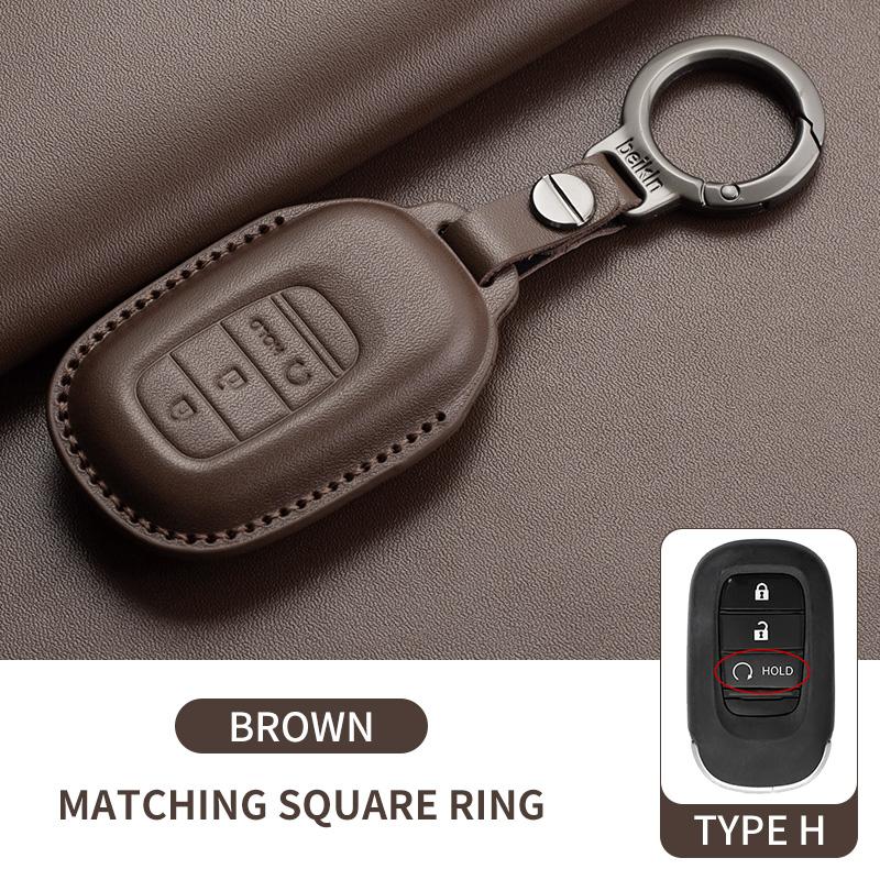 Leather Car Remote Key Case Cover for Honda Civic 11th 2022 for Honda Civic Accord HR-V CR-V CRV 2022 2023 Protector Holder Fob