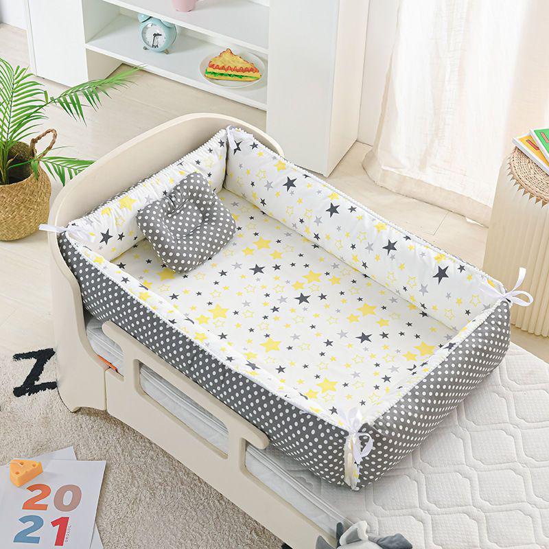 Foldable Portable Baby Crib: Anti-Pressure, Anti-Startle Pure Cotton Sleeping Bed